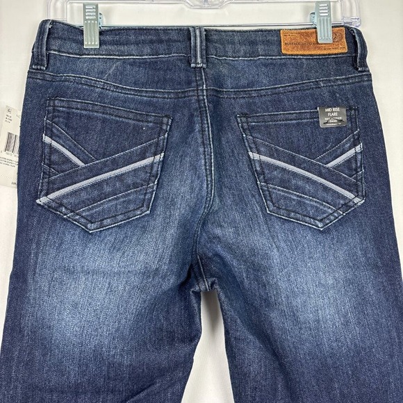 NWT Buffalo David Bitton Gallia Mid Rise Flare Jeans Women's 27 x 33 Dark Wash - Picture 3 of 14